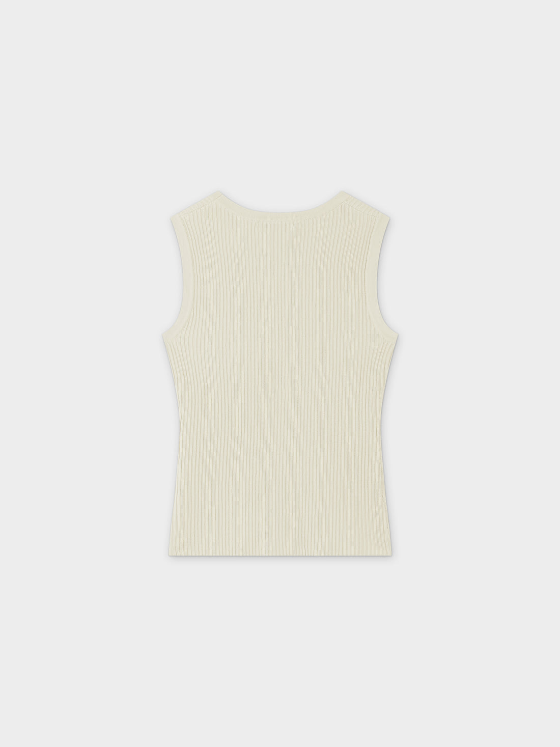 Sleeveless Ribbed Crew-Ivory