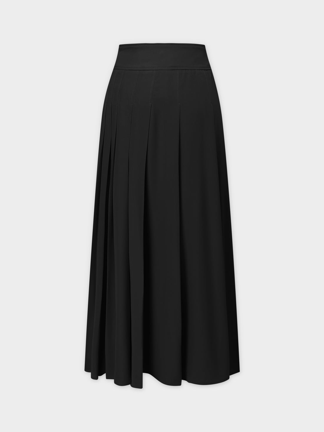 Yoke Pleated Skirt 37&quot;-Black