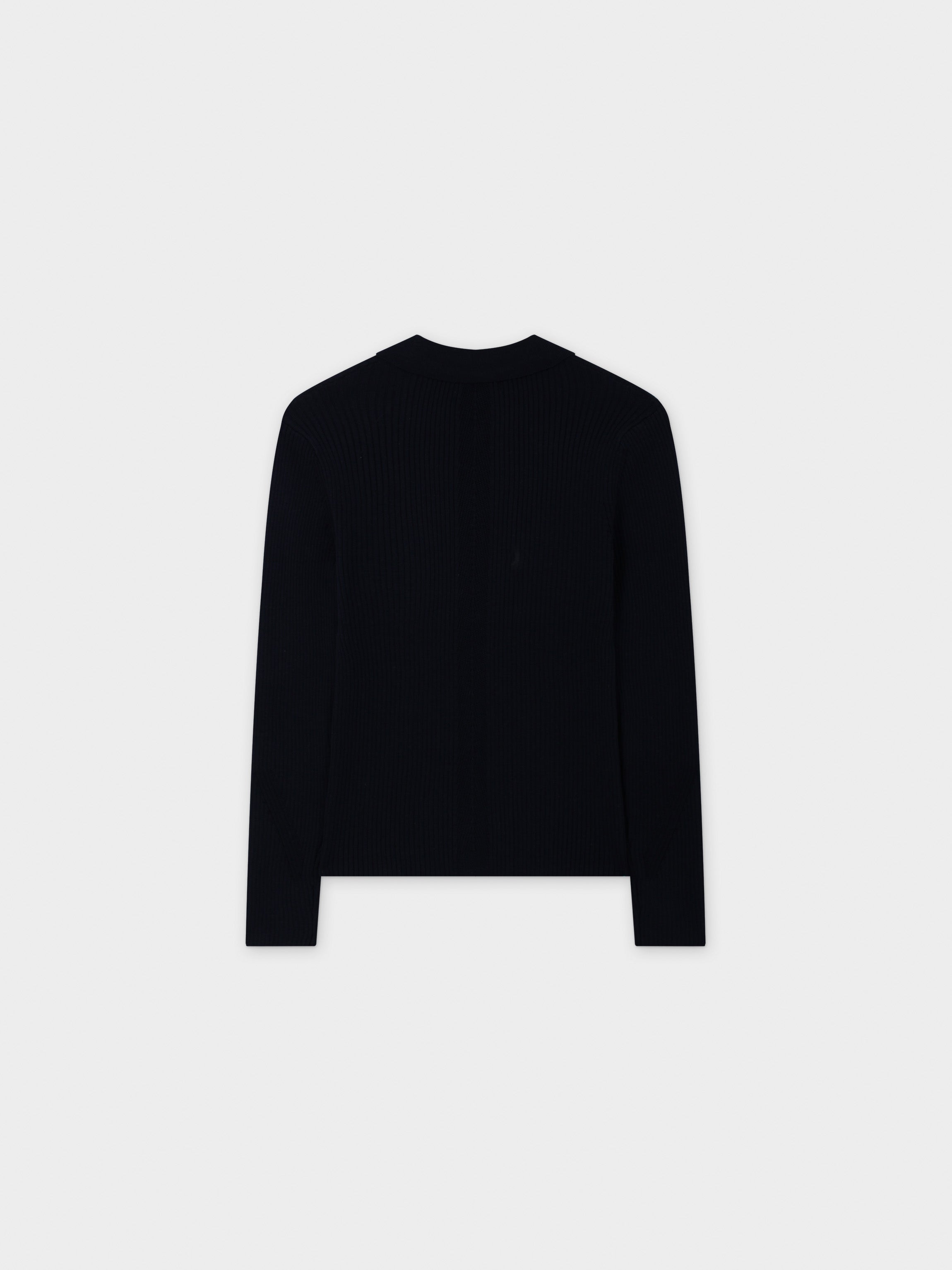 Center Design Sweater-Navy