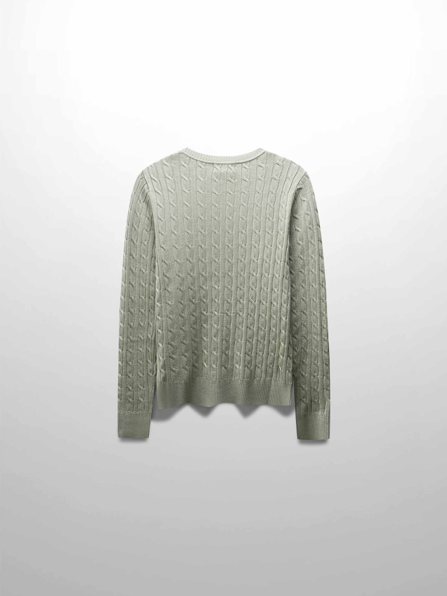 Knit Cable Sweater-Sage