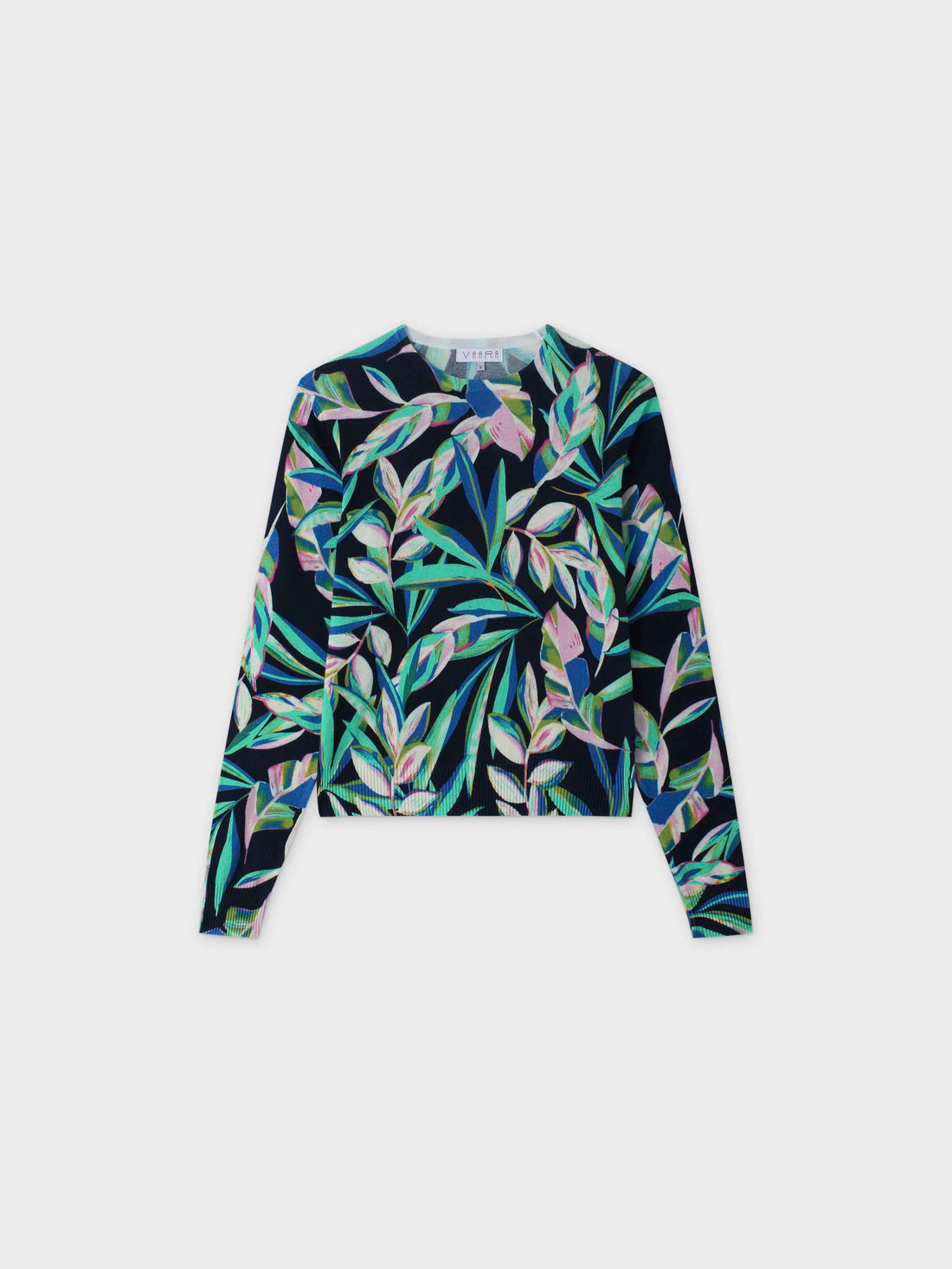 Printed Sweater-Colored Tropic Blue