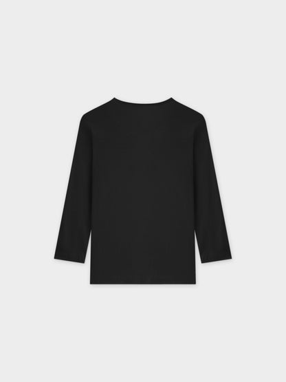 BASIC HIGH V TEE 3Q-BLACK