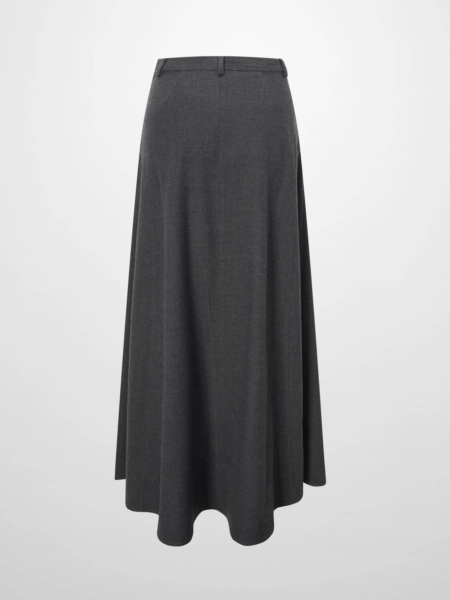 Wool Blend Yoke Skirt 37&quot;-Grey