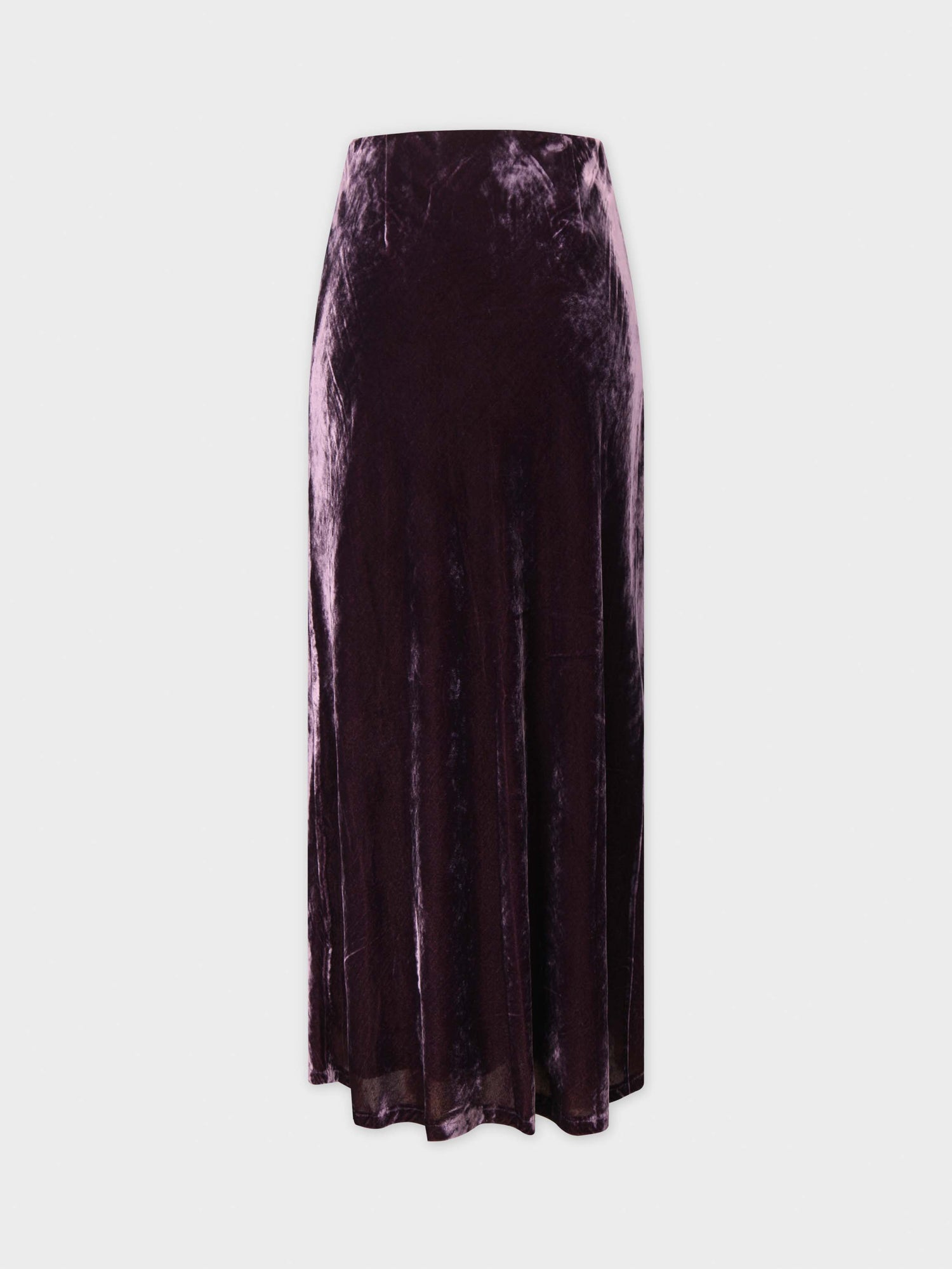 Velvet Slip Skirt-Plum