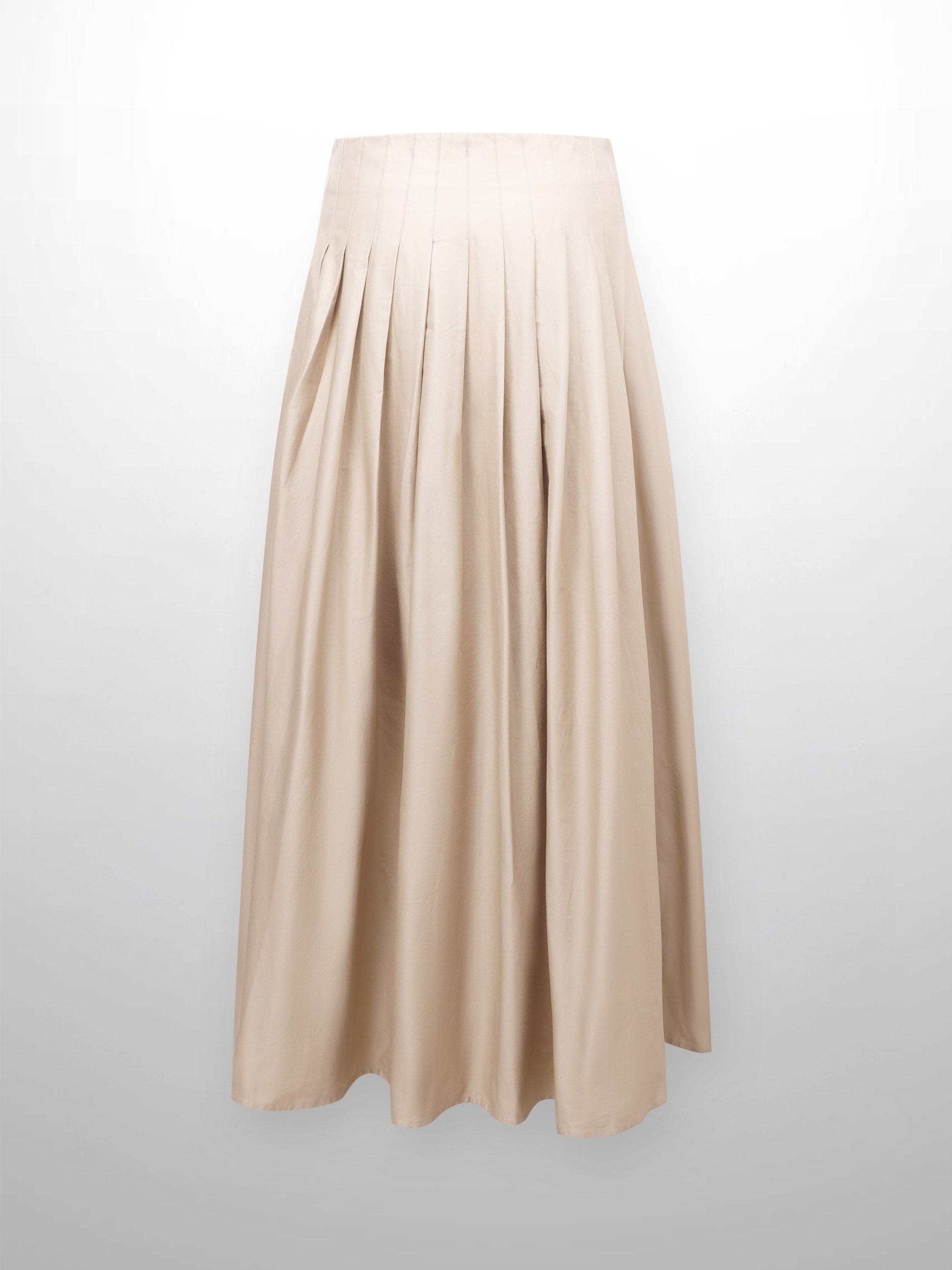 Full Pleated Skirt-Tan