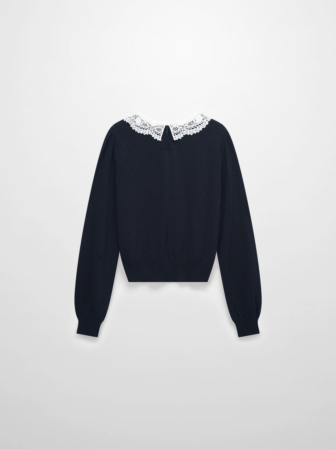 Crew Neck Pebbled Sweater-Navy