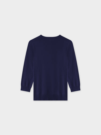 Basic Crew Sweater 3Q-Navy