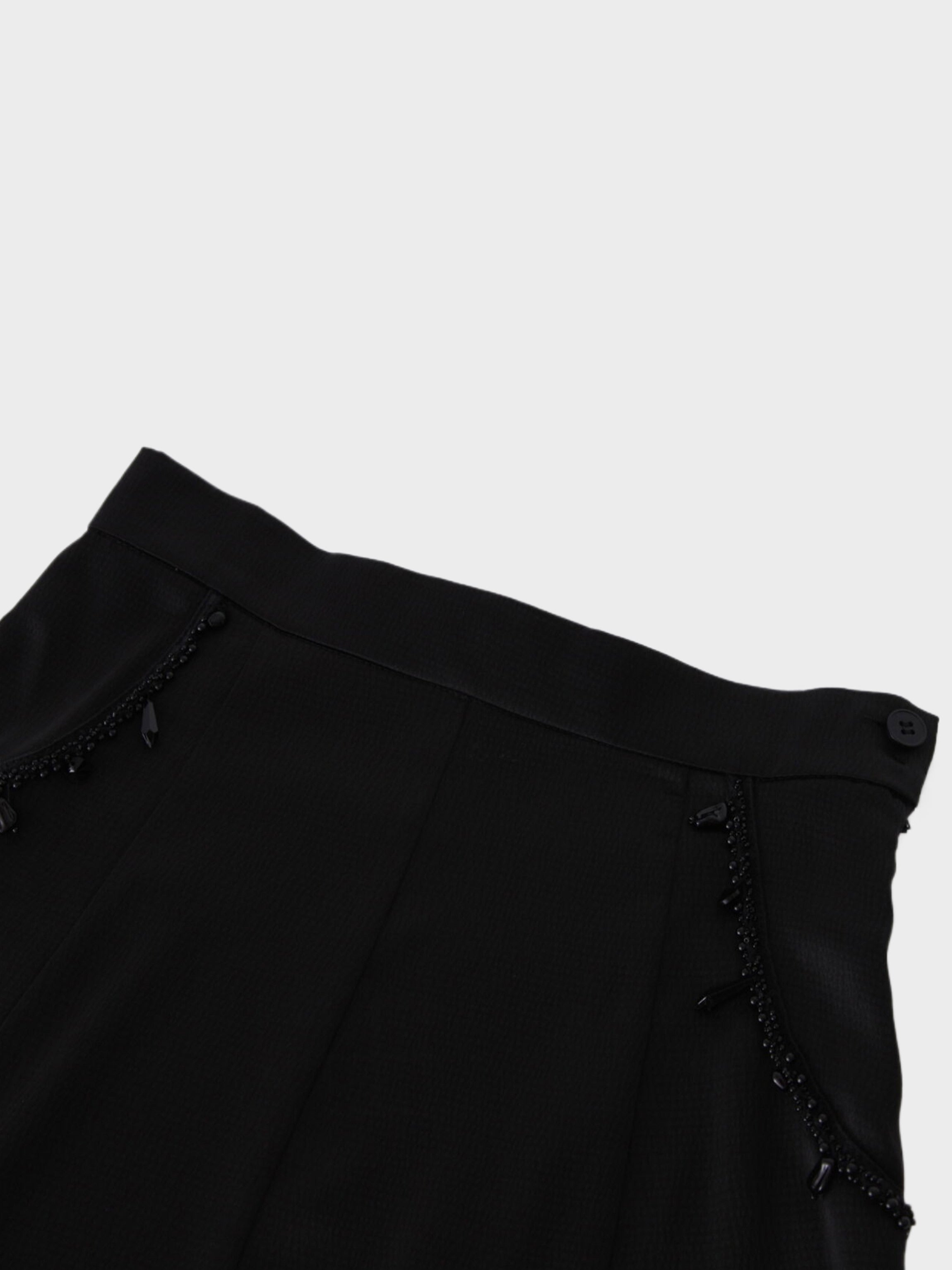 Beaded Trim Skirt-Black