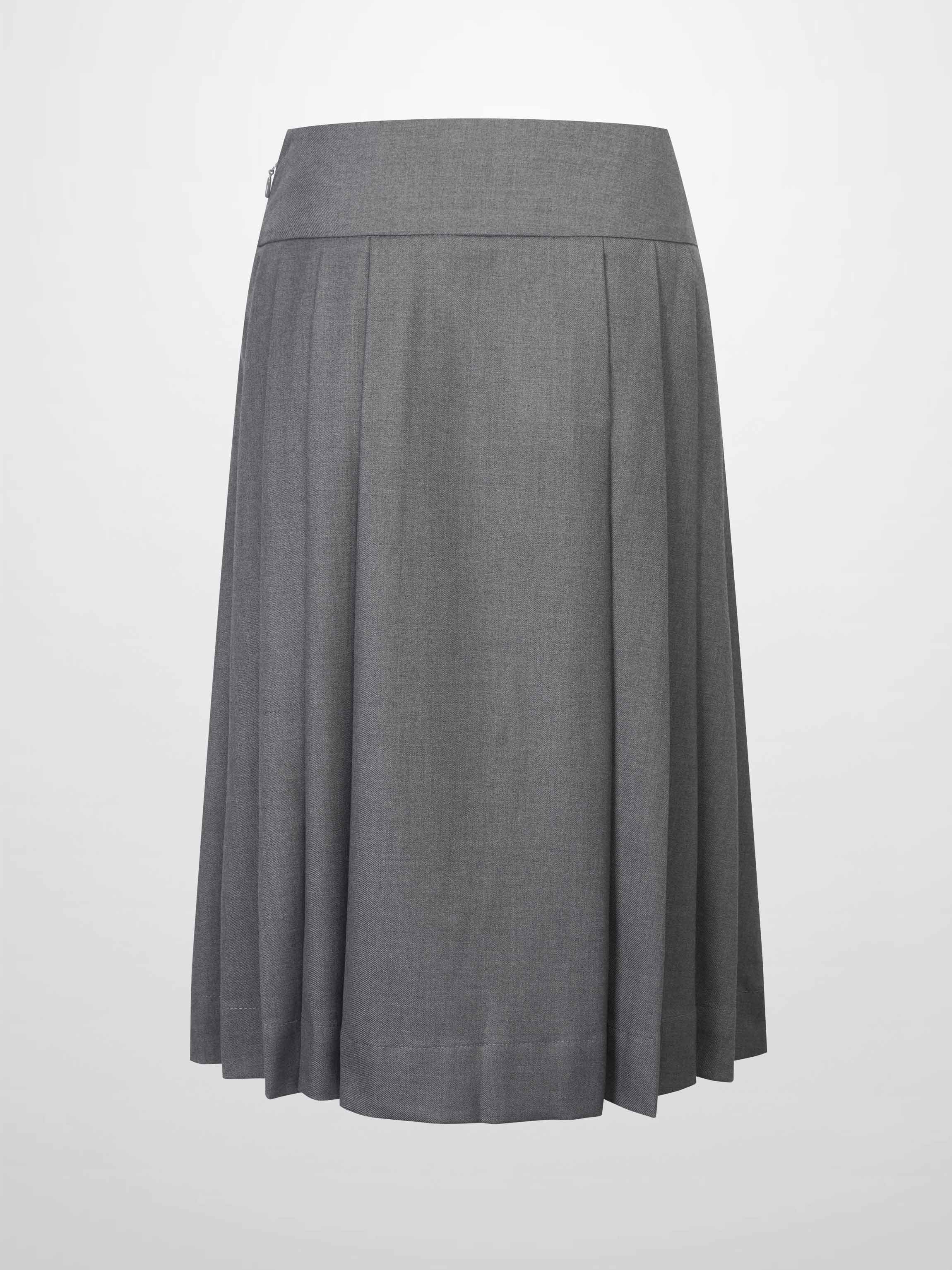 Yoke Pleated Skirt-Grey