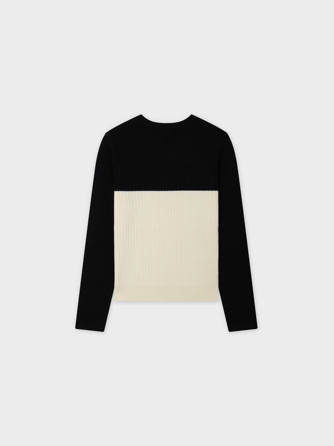 Waffle Wave Sweater-Black/Cream