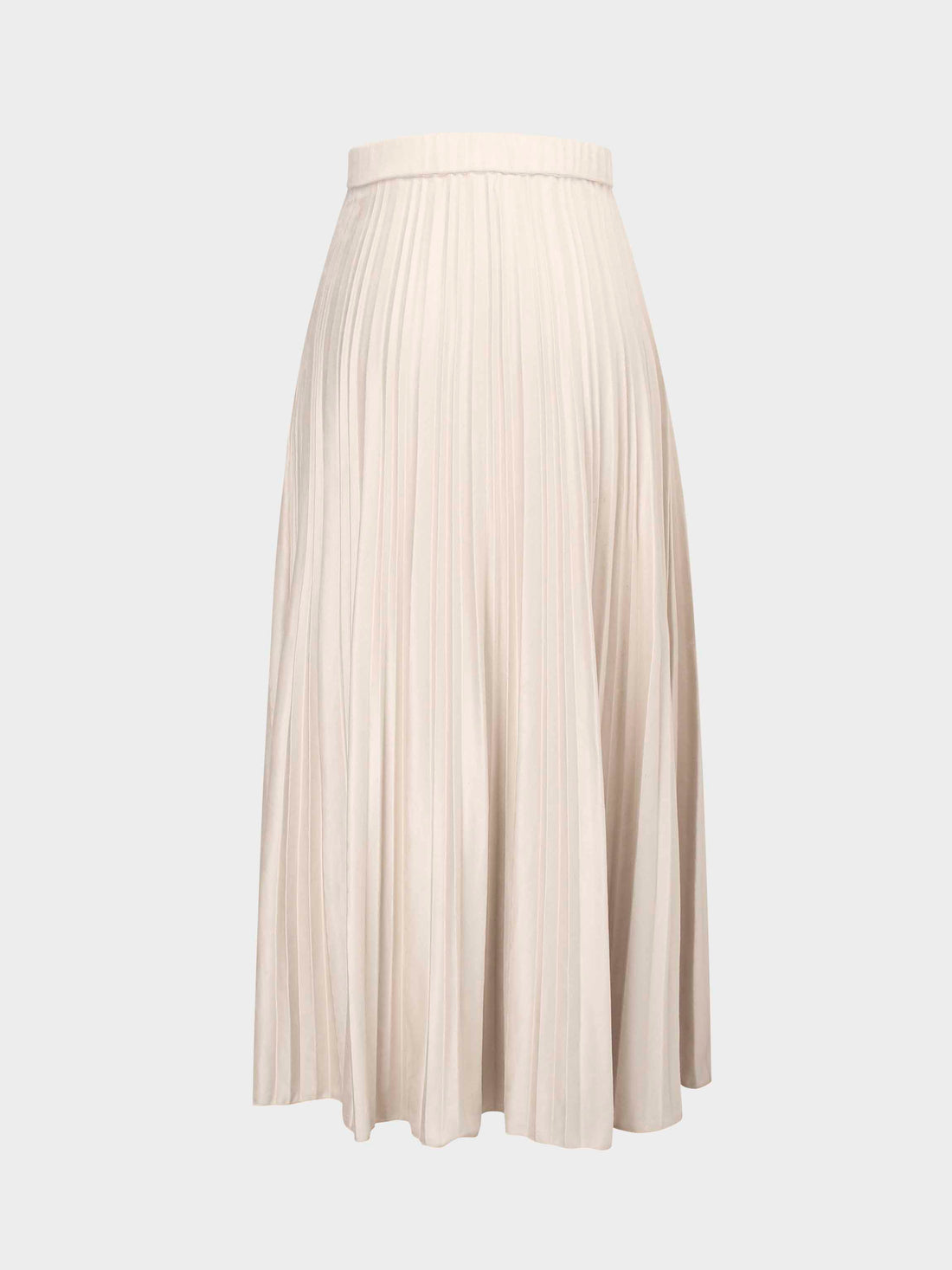 Pleated Suede Skirt 37&quot;-Ivory