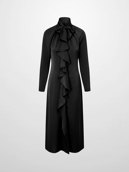 Center Ruffle Dress - Black