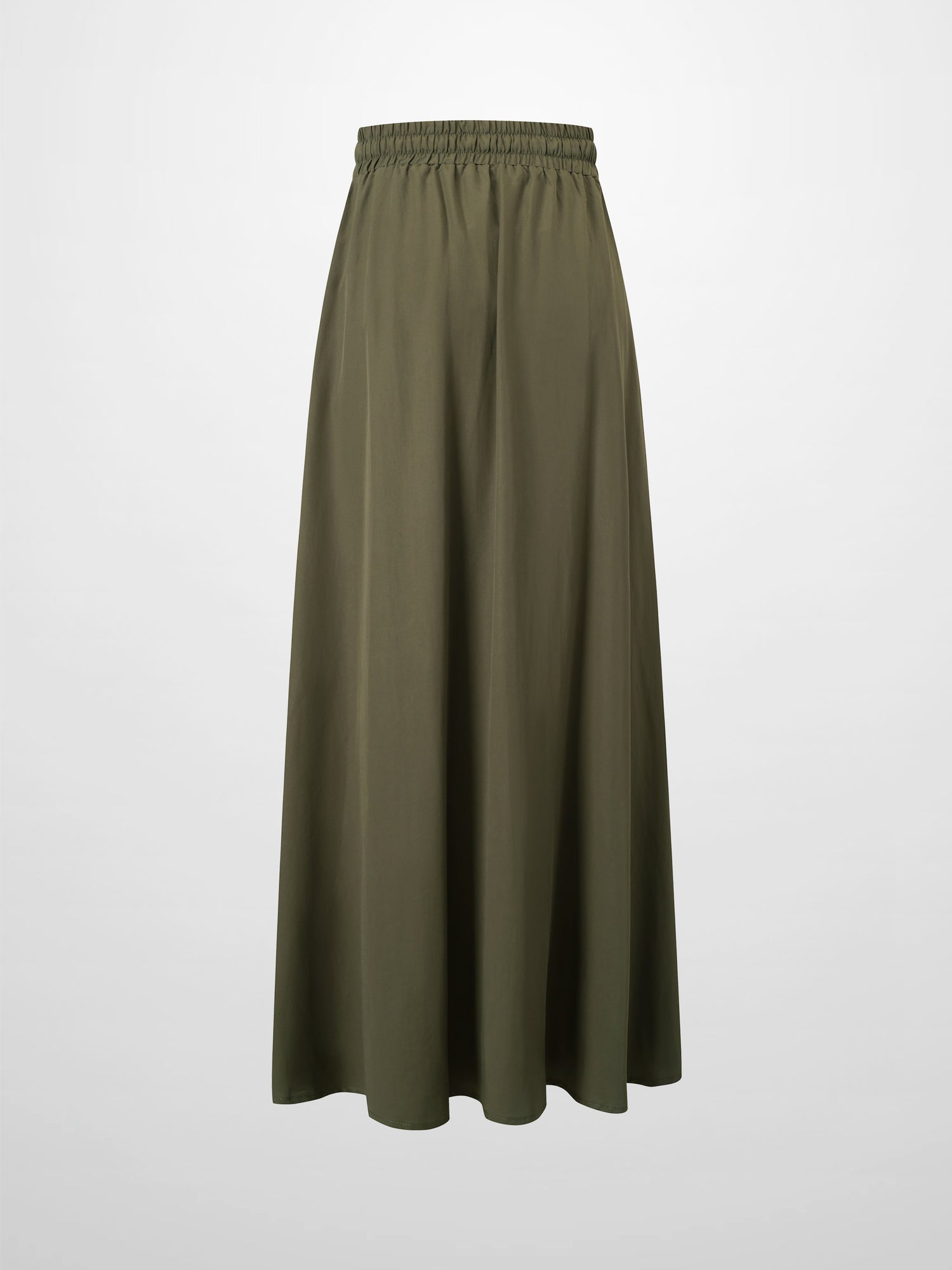 Drawstring Circle Skirt-Olive