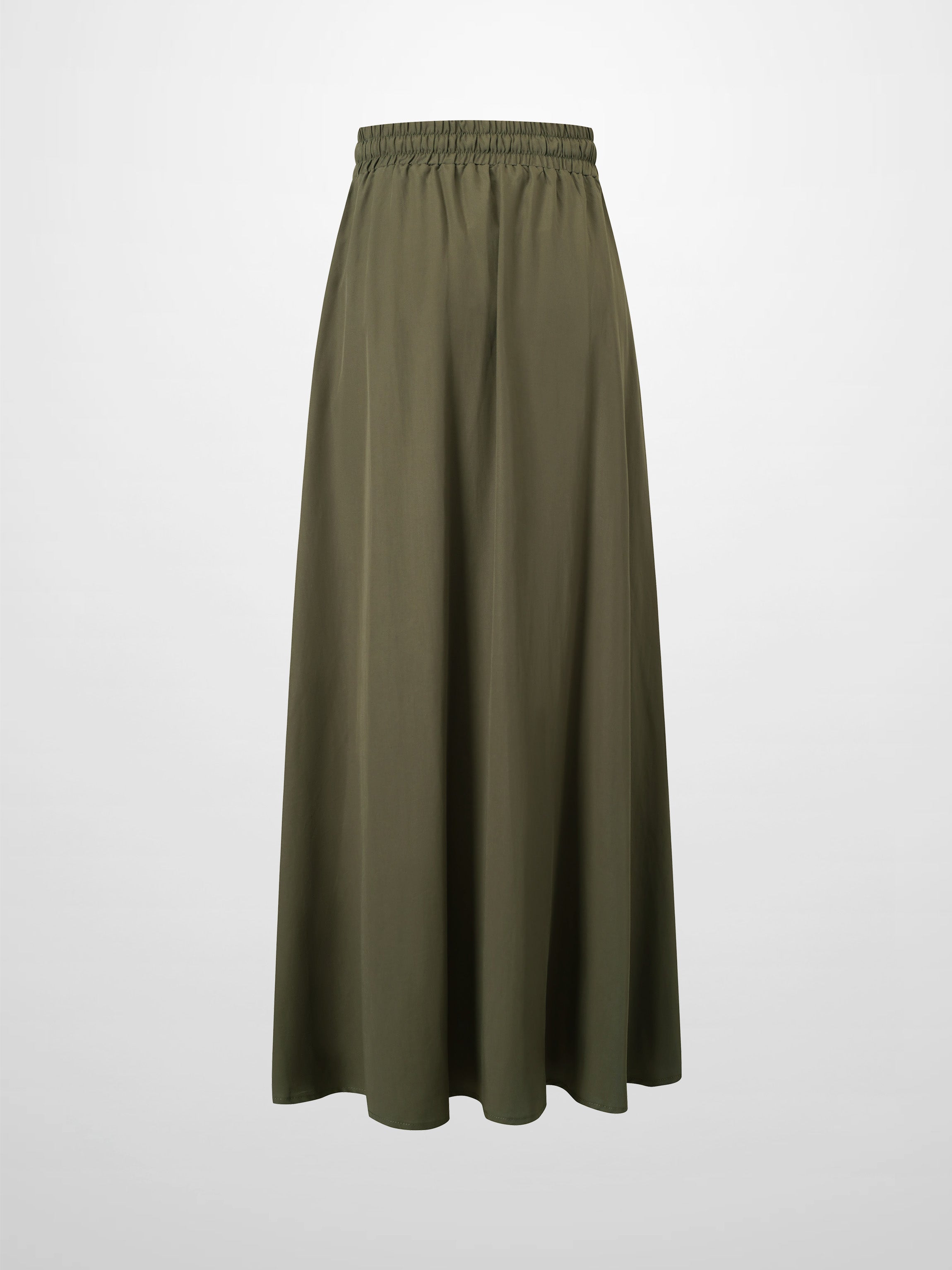 Drawstring Circle Skirt-Olive