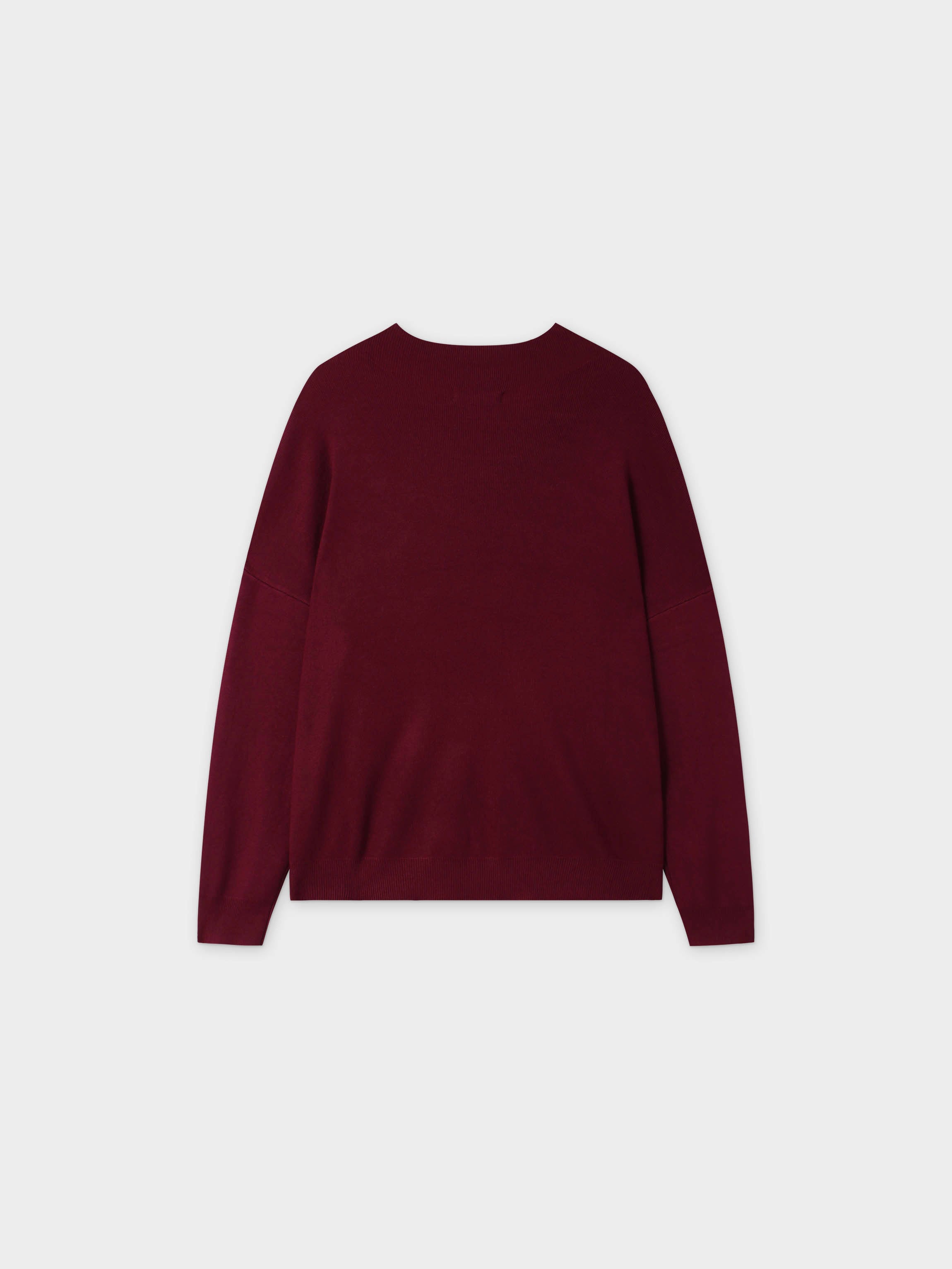 Oversized Soft Knit Sweater-Burgundy