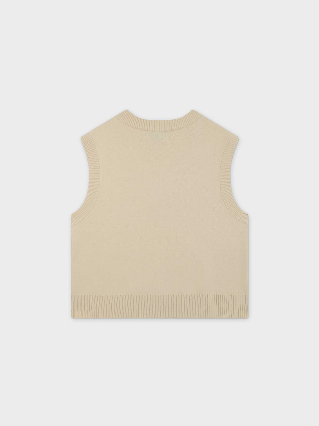 V-Neck Knit Vest-Ivory