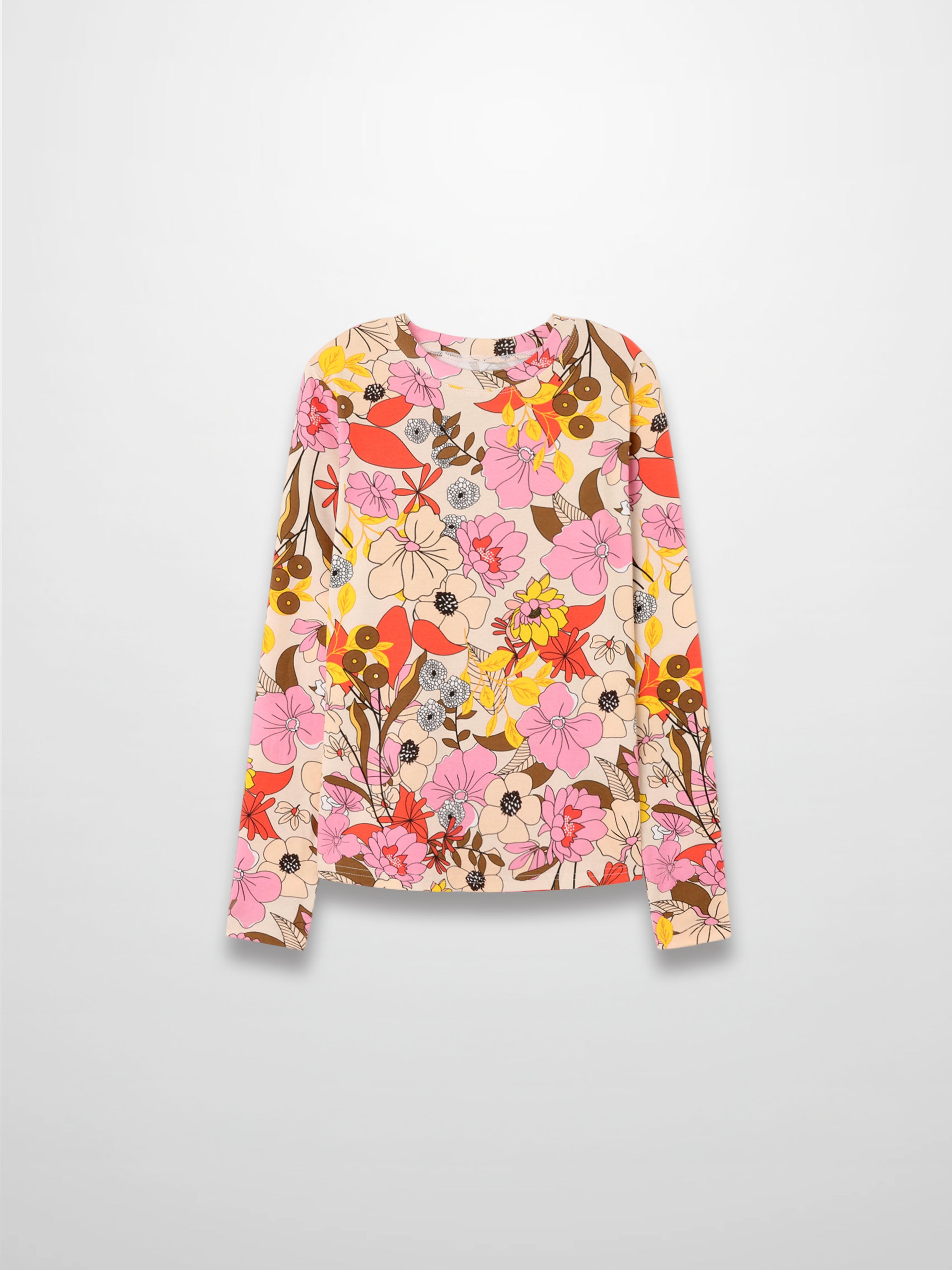 Basic Printed T-shirt-Colorful Floral