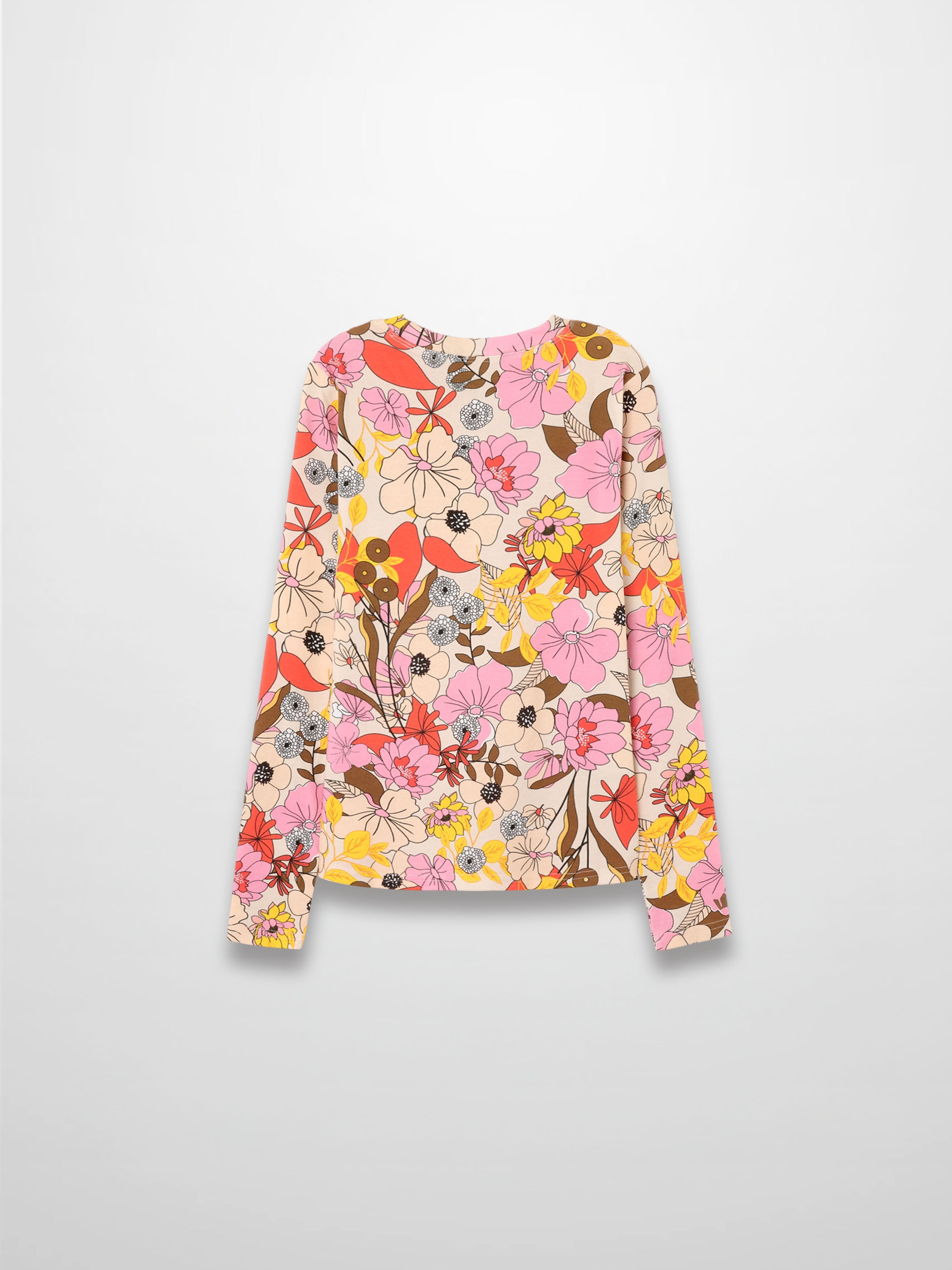 Basic Printed T-shirt-Colorful Floral