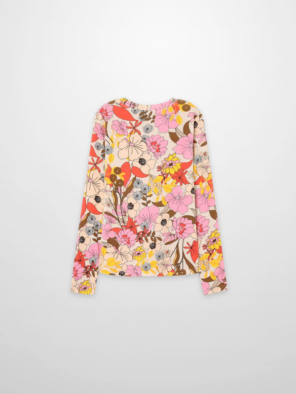 Basic Printed T-shirt-Colorful Floral
