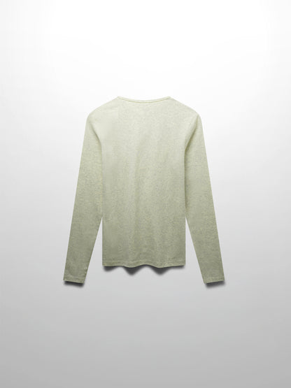 Basic High V Tee Long Sleeve-Heathered Grey/Yellow