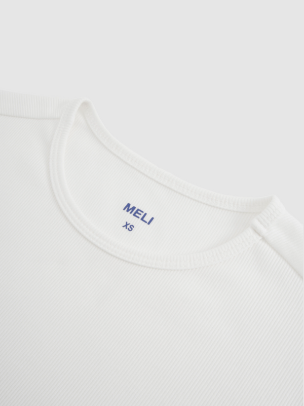 Ribbed Crew Bomber-White