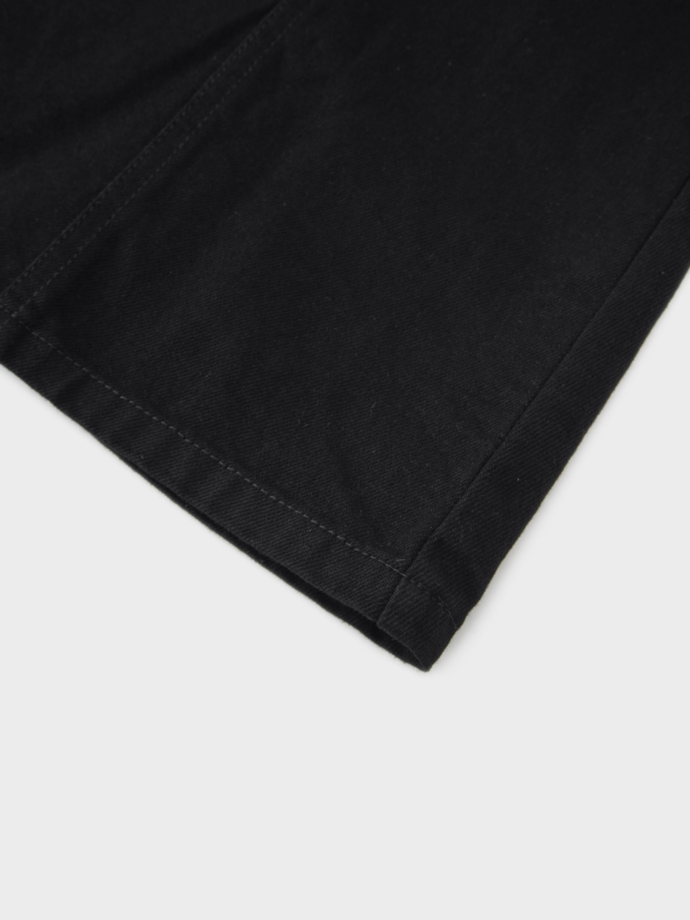 Seamed Full Denim Skirt-Black