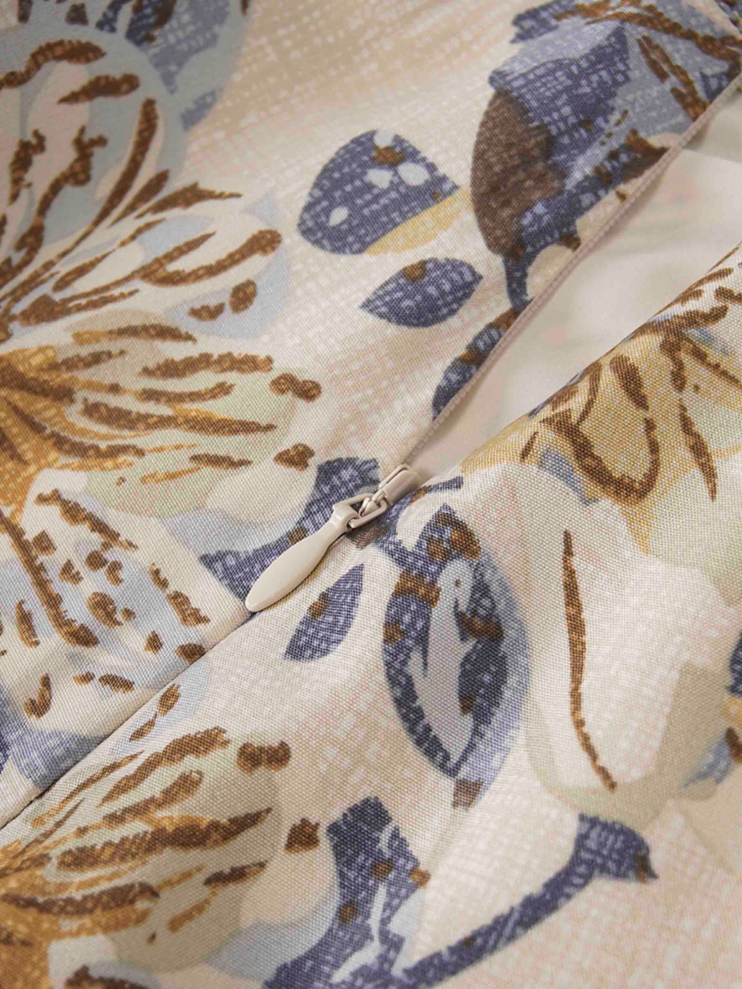 Gathered Overlay Skirt-Oatmeal Floral