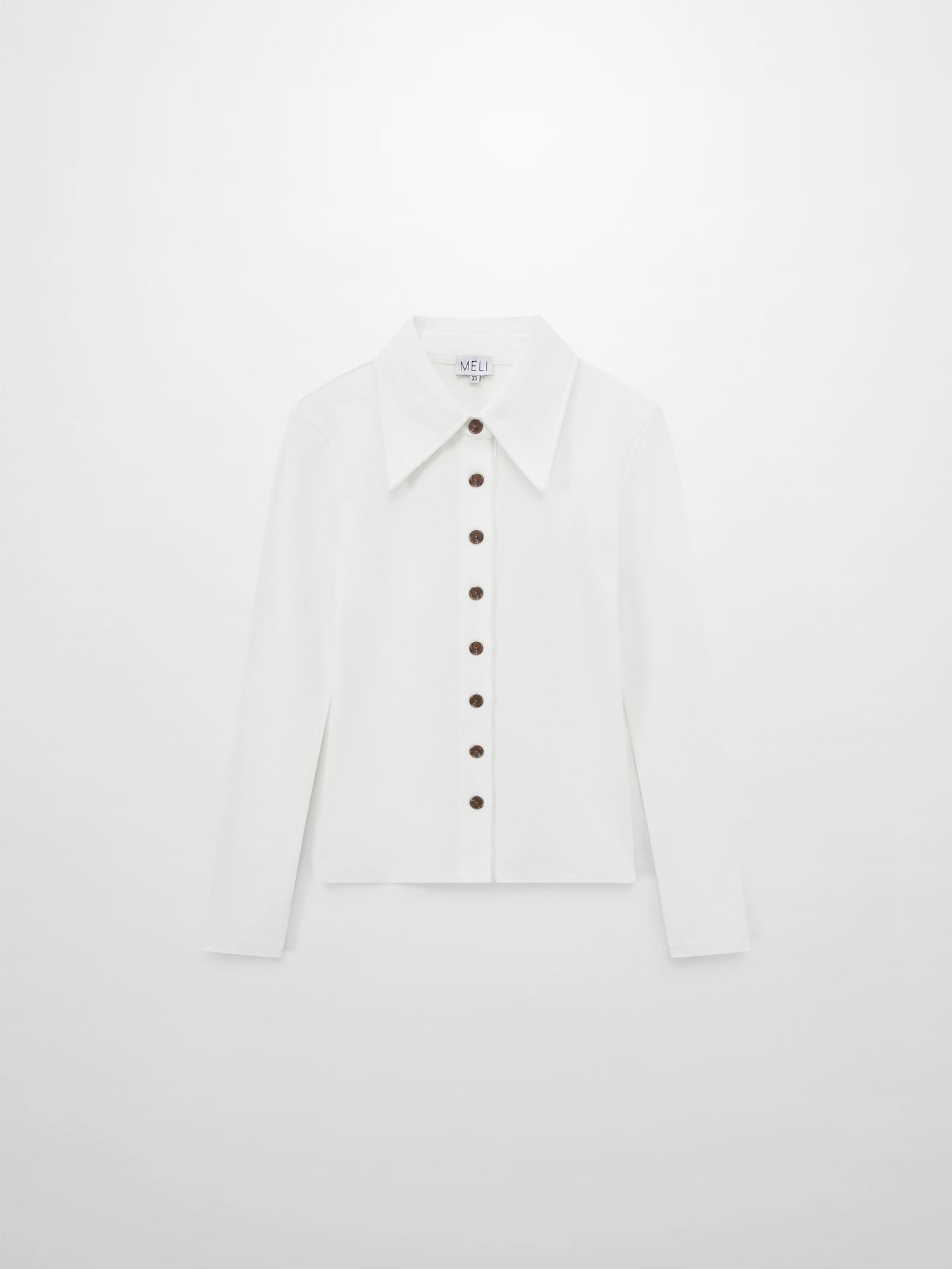 Ribbed Button Down Shirt-White