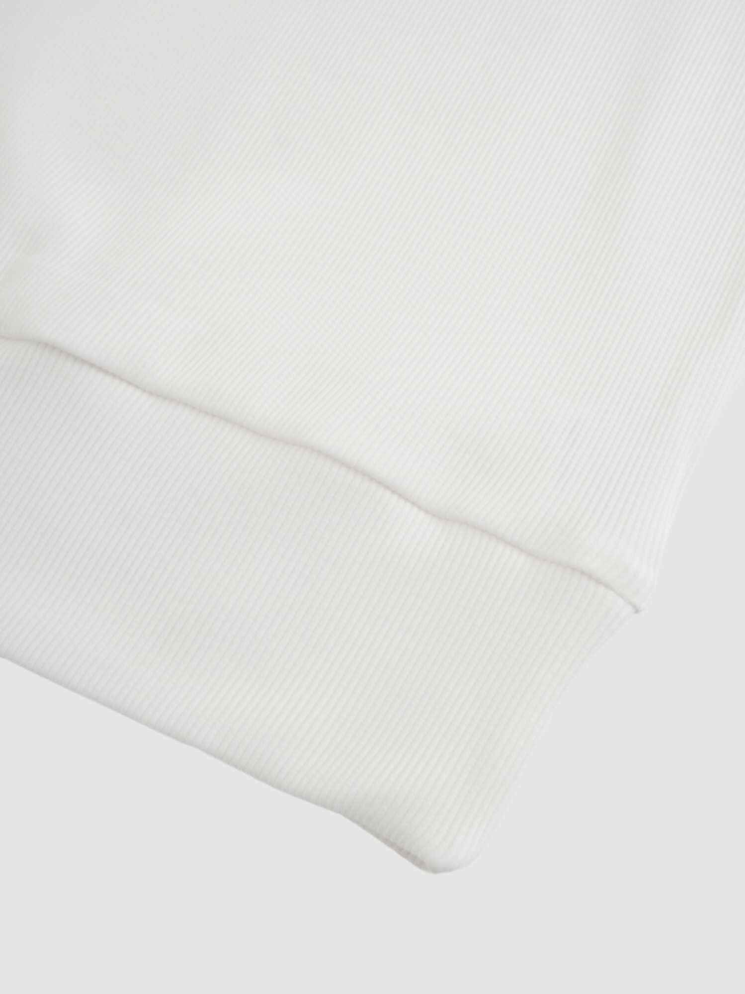 Ribbed Crew Bomber-White