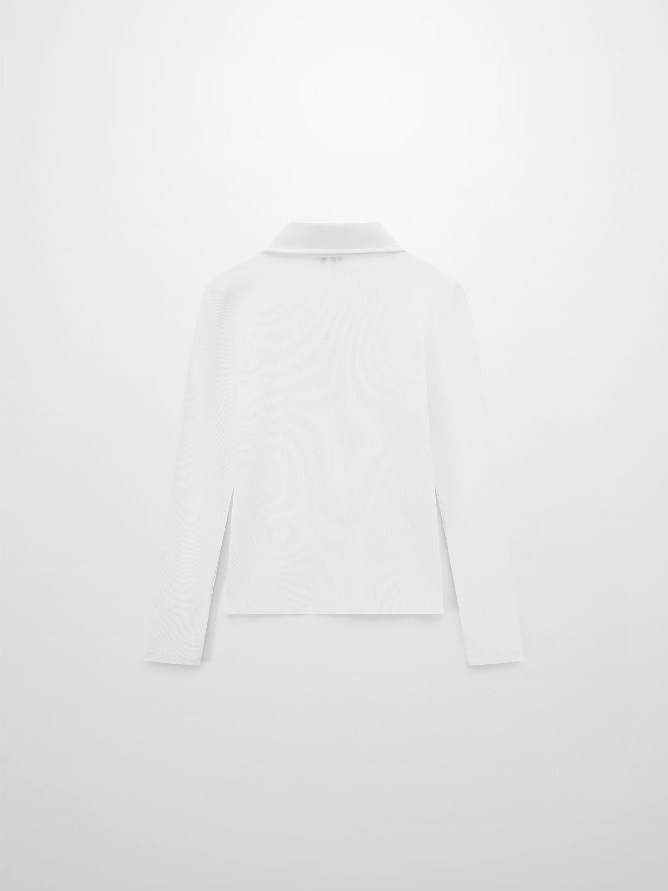 Ribbed Button Down Shirt-White