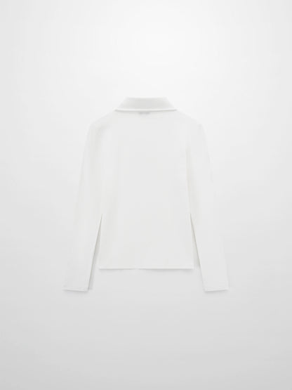 Ribbed Button Down Shirt-White