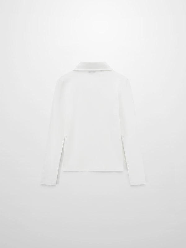Ribbed Button Down Shirt-White
