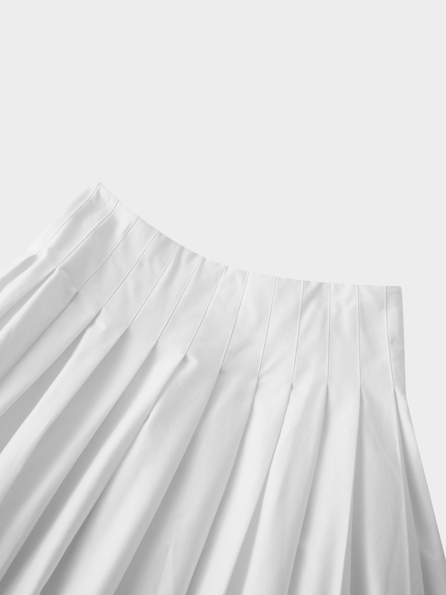 Full Pleated Skirt-White