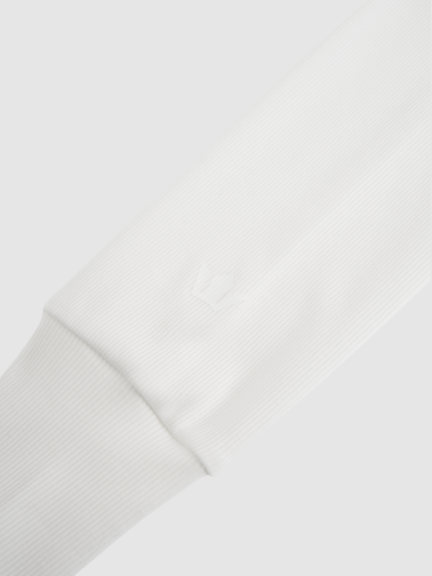 Ribbed Crew Bomber-White