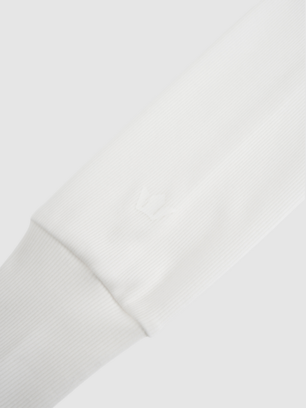 Ribbed Crew Bomber-White