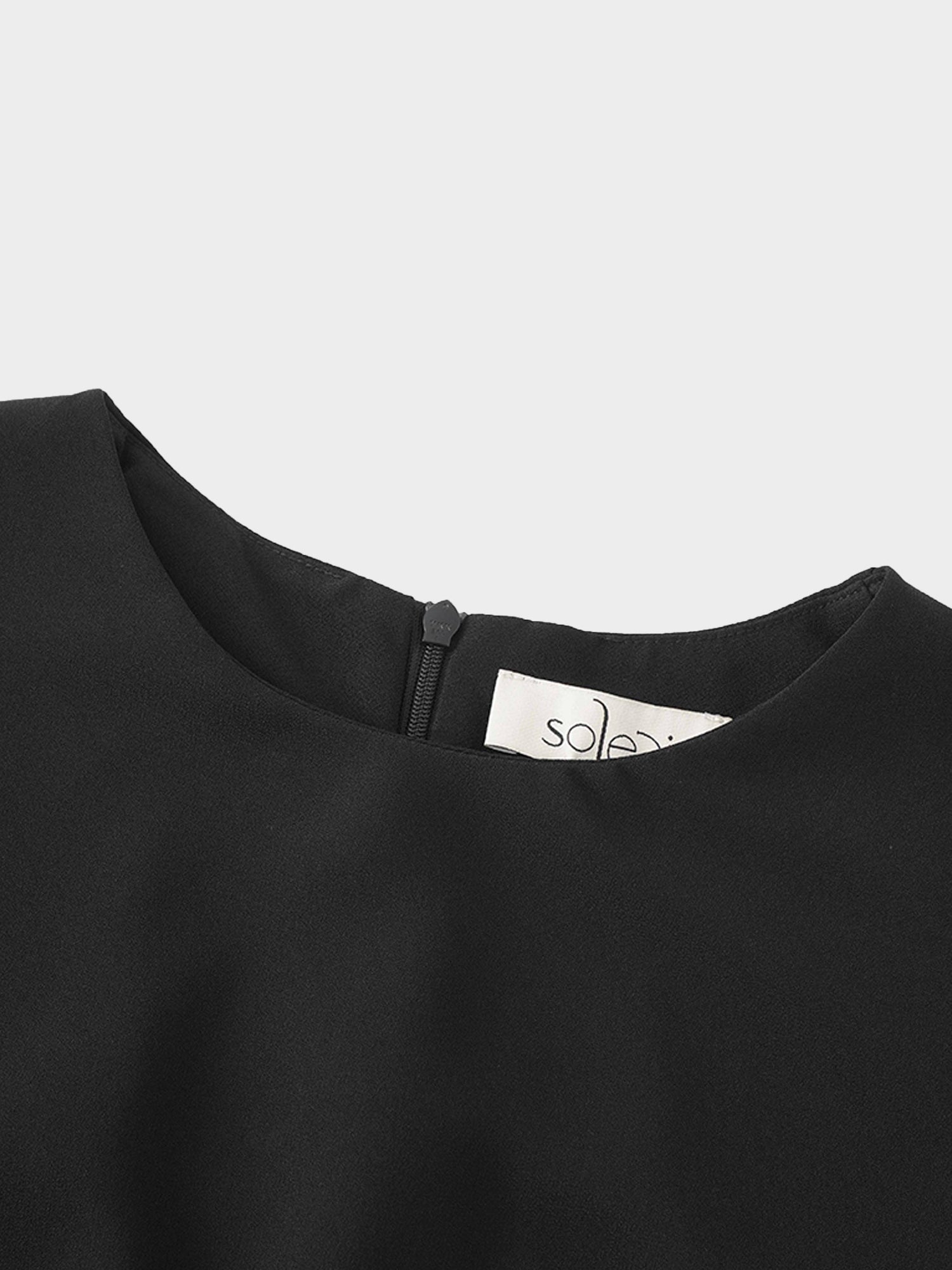 Crepe Slip Dress-Black