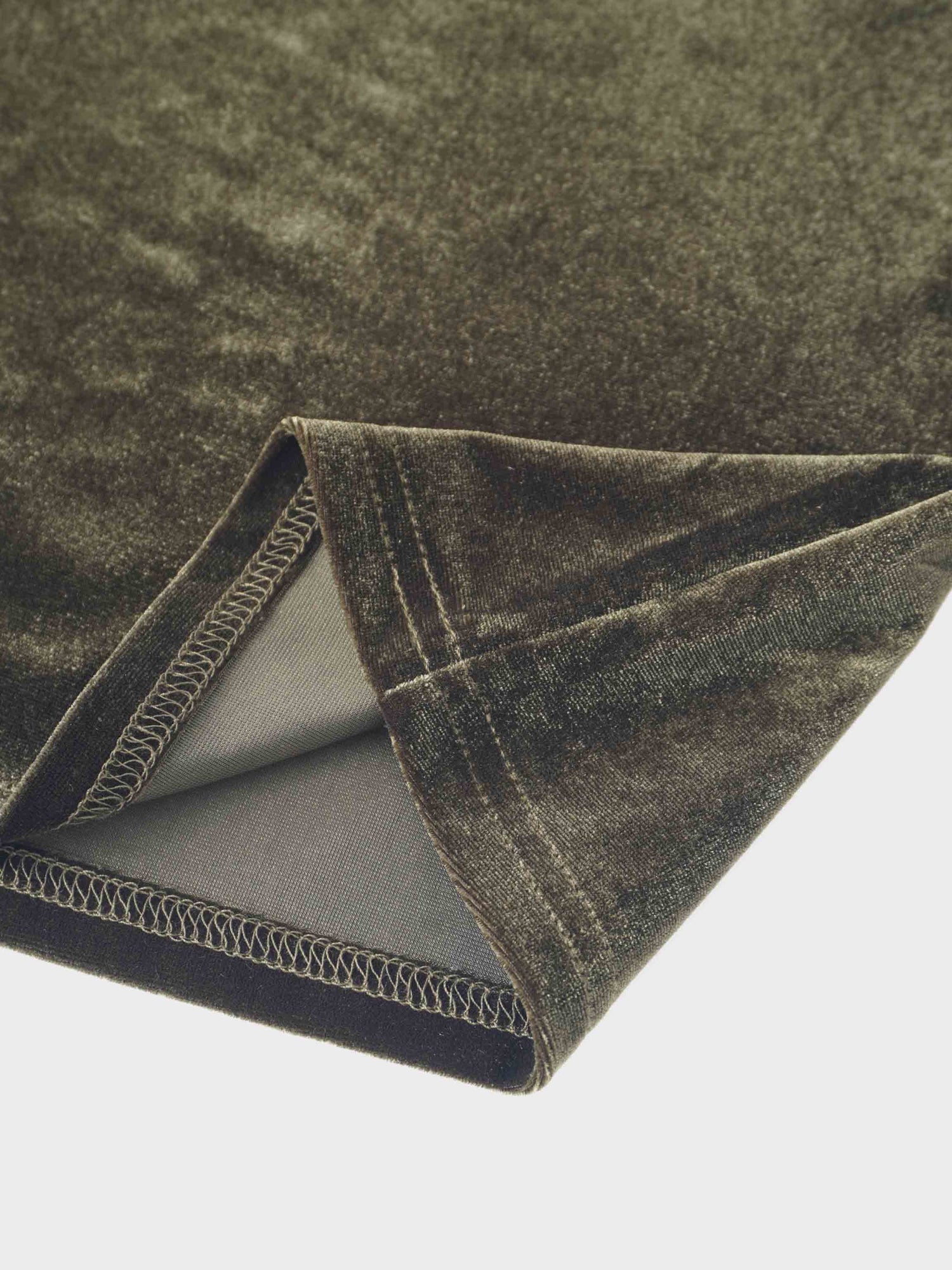 Velour Mock Neck Turtleneck-Green