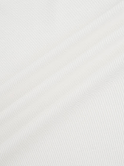 Ribbed Crew Bomber-White