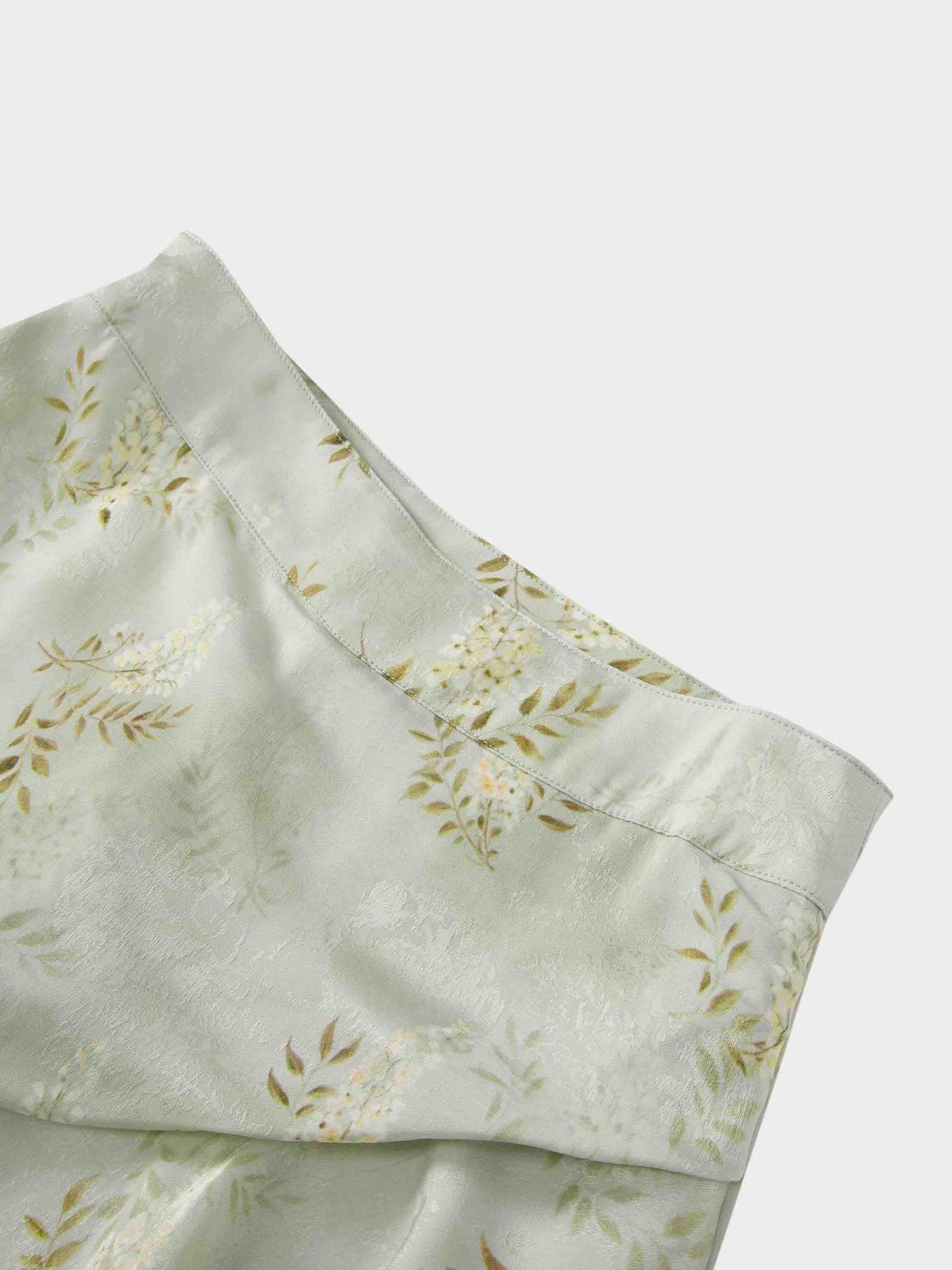 Gathered Overlay Skirt-Mint Floral