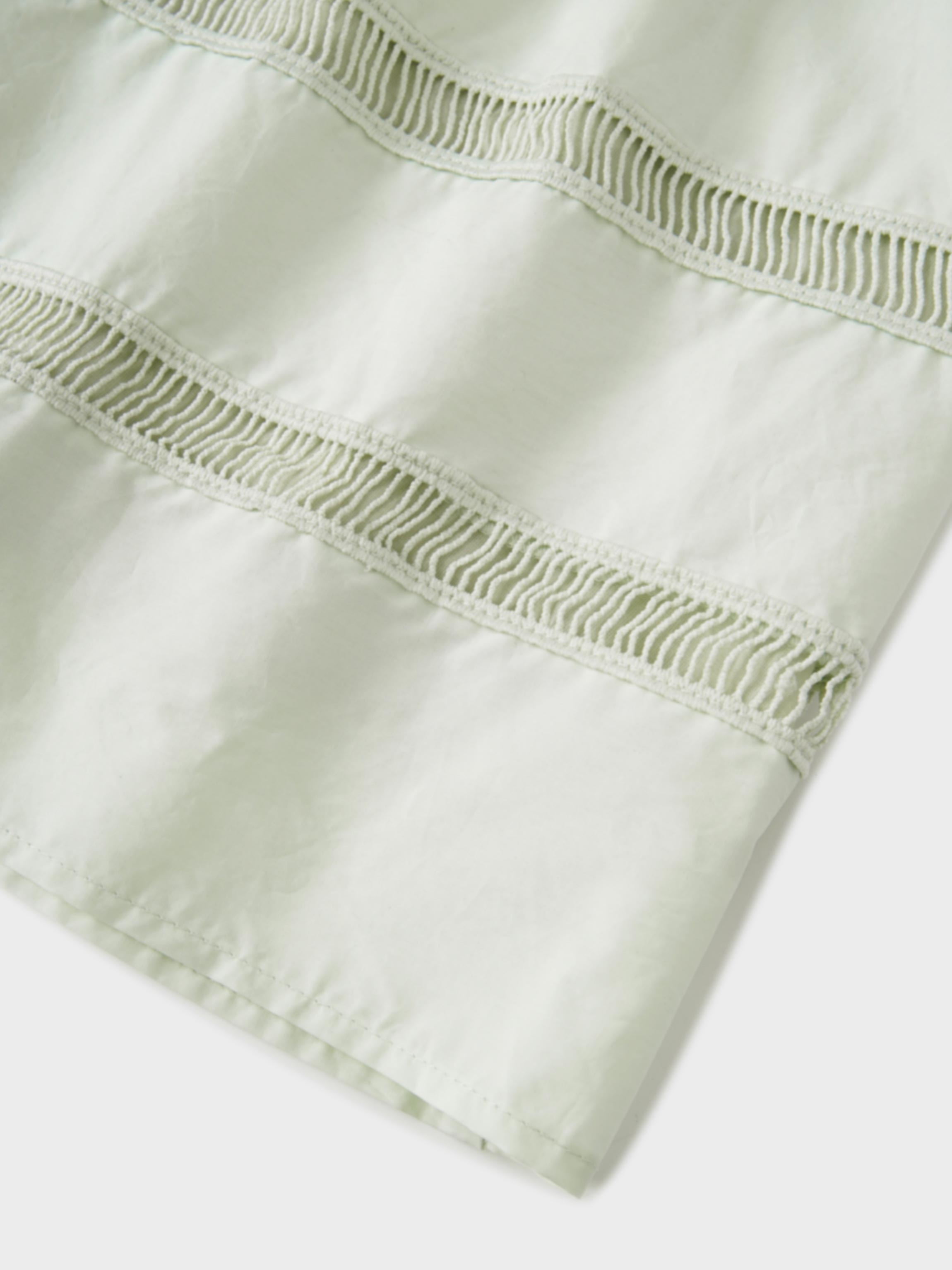 Border Cut Out Yoke Skirt-Mint