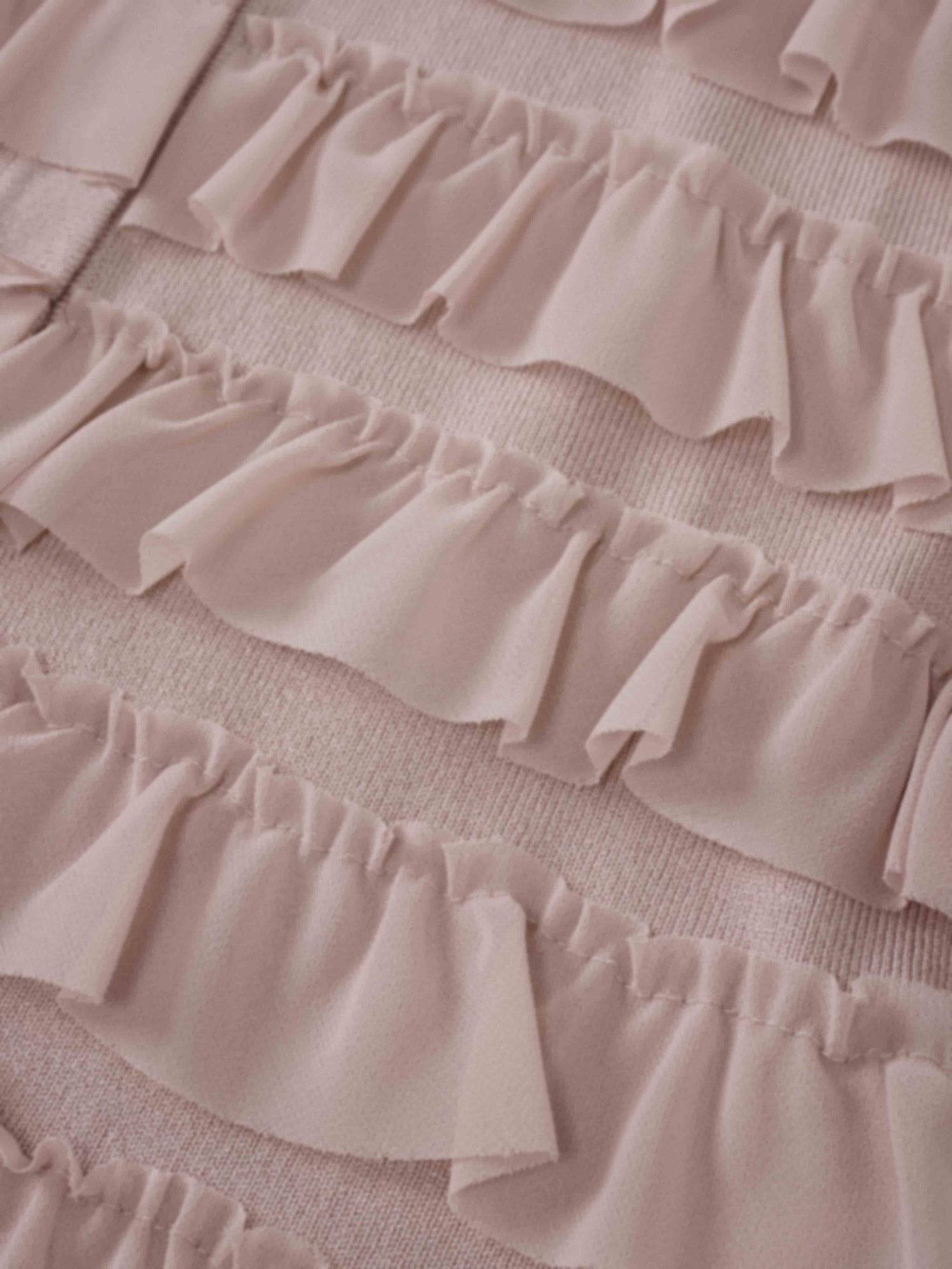 Ruffle Design Cardigan-Mauve