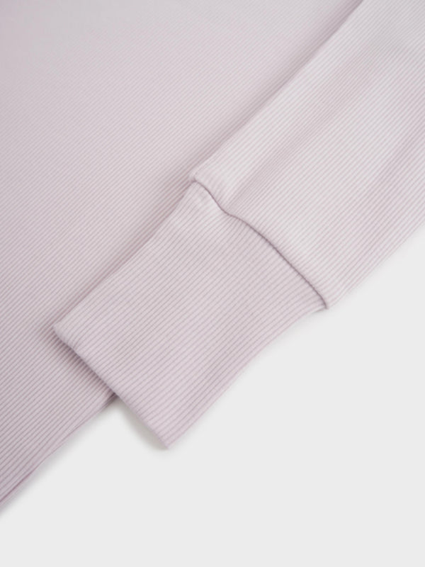 Ribbed Crew Bomber-Lavender