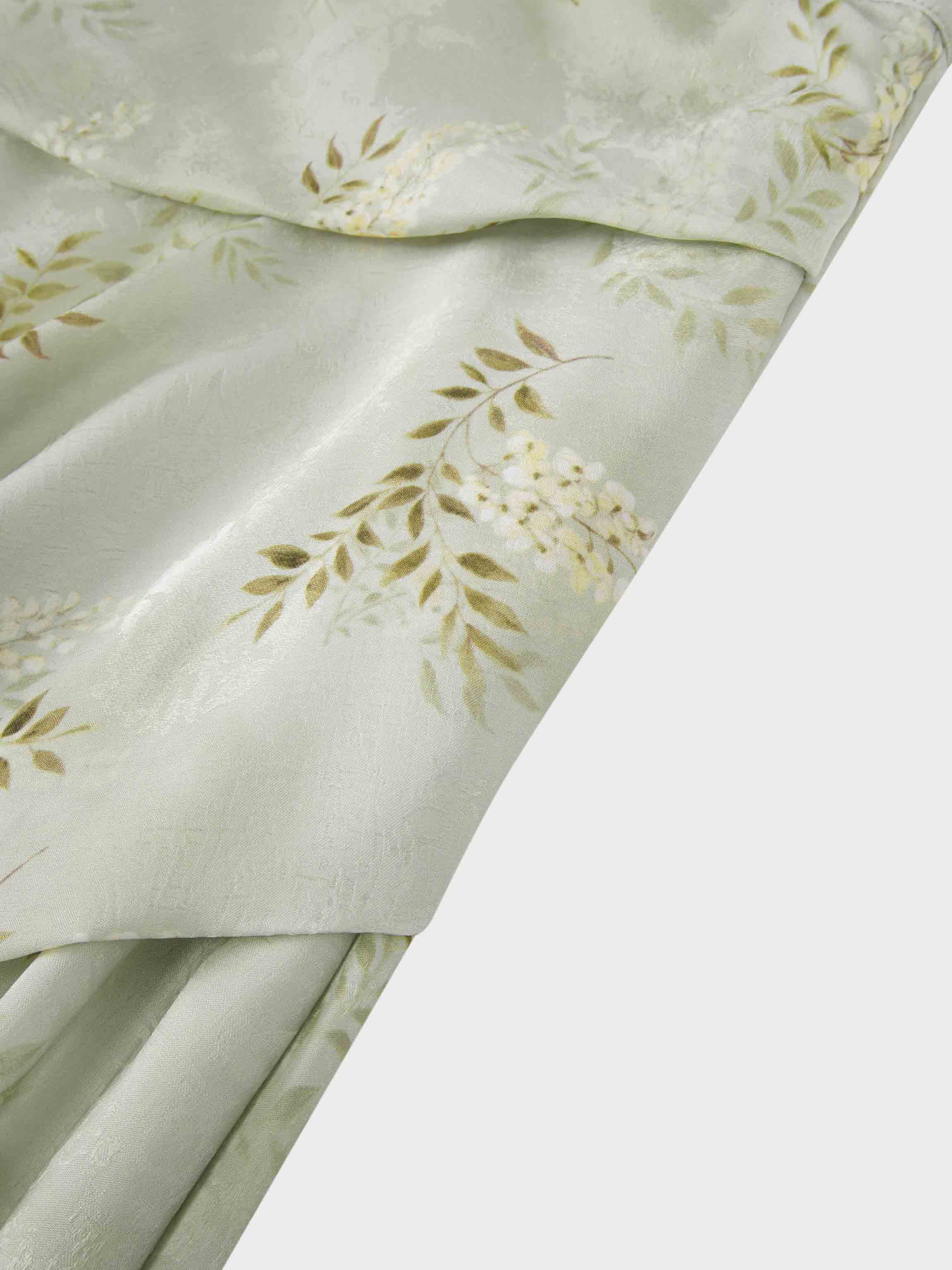 Gathered Overlay Skirt-Mint Floral