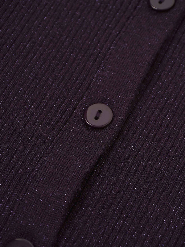 Lurex Ribbed Sweater-Purple