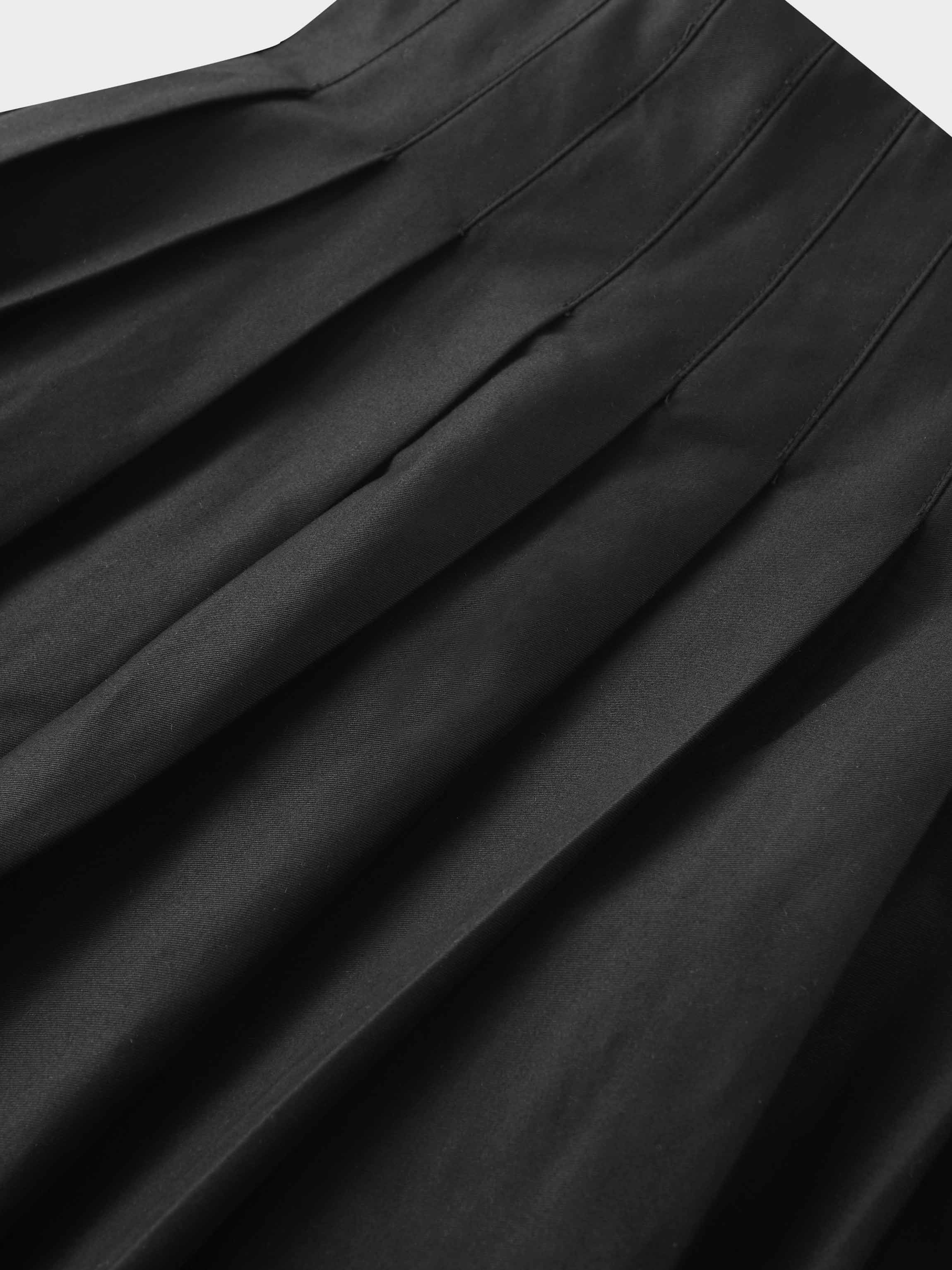 Full Pleated Skirt-Black