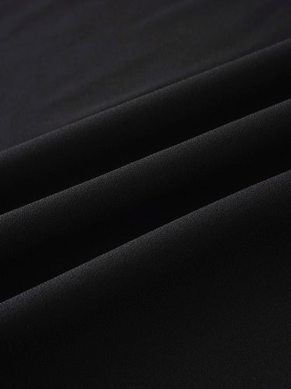 Crepe Slip Dress-Black