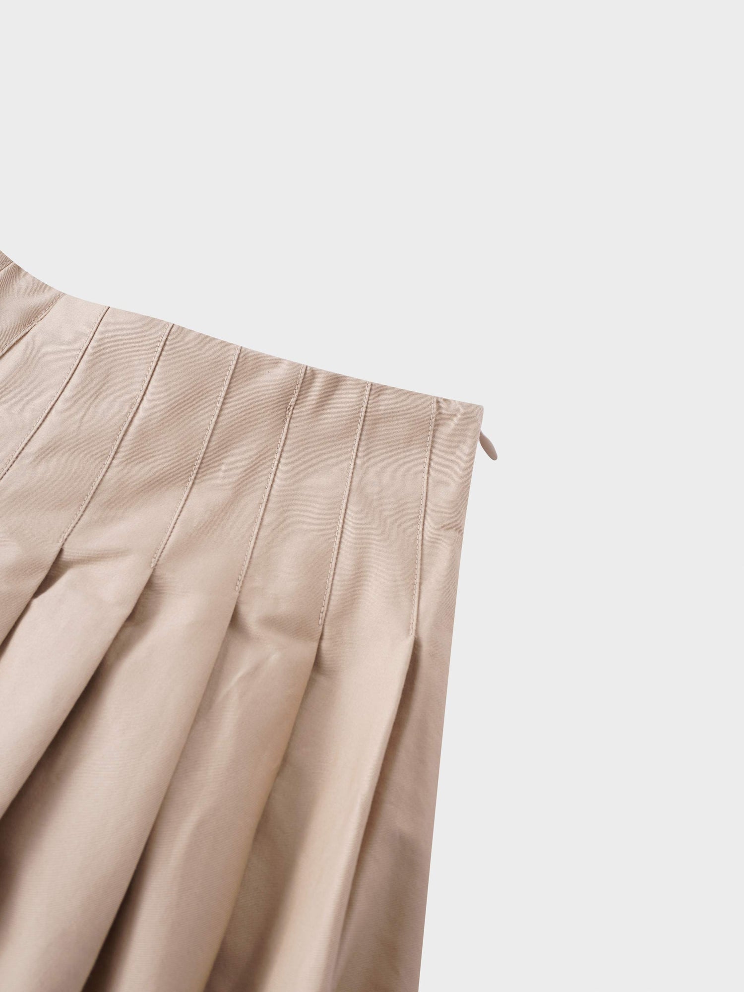 Full Pleated Skirt-Tan