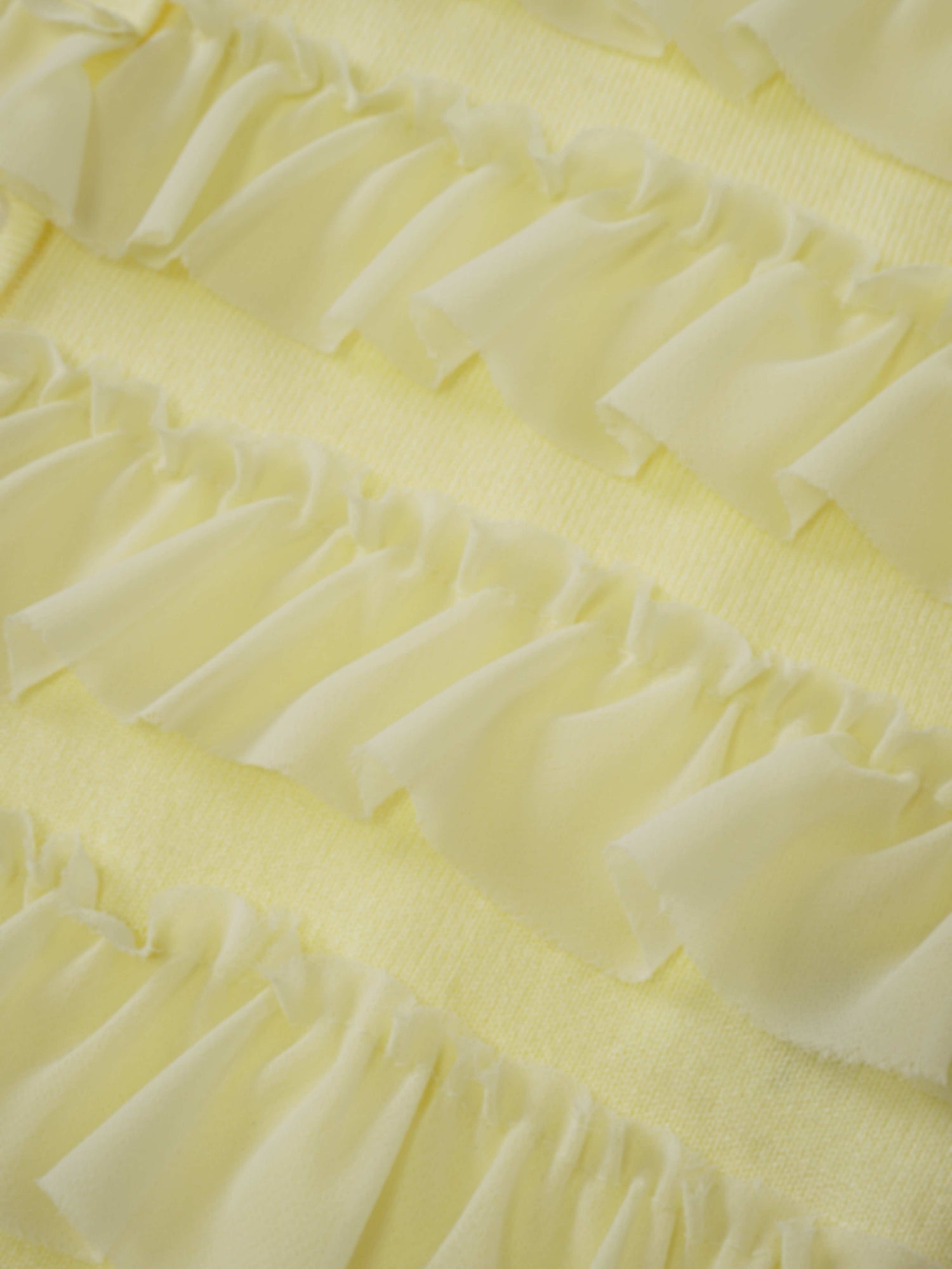 Ruffle Design Cardigan-Butter