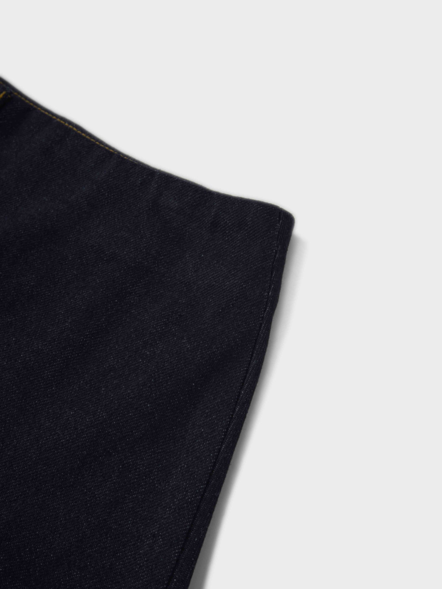 Border Stitched Yoke Denim Skirt-Blue