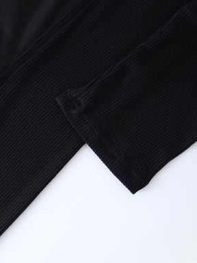 CREW NECK POCKET TEE DRESS 52"-BLACK